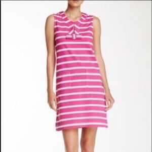 Kate Spade NY Striped Tripped Tropez Sleeveless Pink/White Shift Dress